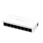 REY_RG-ES08G-L - Switch 8 porte Gigabit, plastica bianca, 5V 1A, 124 x 60 x 24 mm